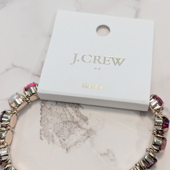 J.Crew Factory Crystal and Pearl Stretch Bracelet - Picture 8 of 8